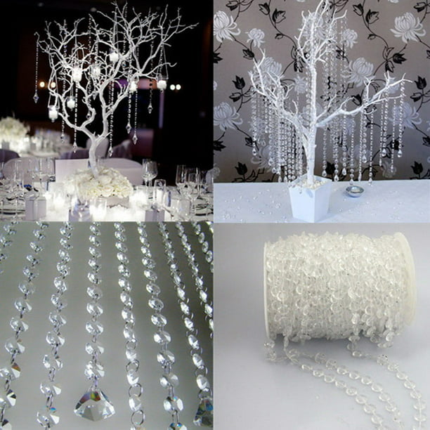 1000PCS Acrylic Diamond Strand Crystal Bead Curtain Wedding Party Decoration DIY